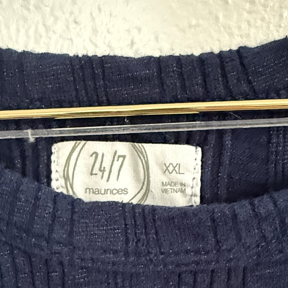 Maurices Dark Blue Textured Tank Top - Picture 2 of 4
